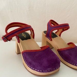 Swedish Hasbeens Piping Sandal, Viola, 38